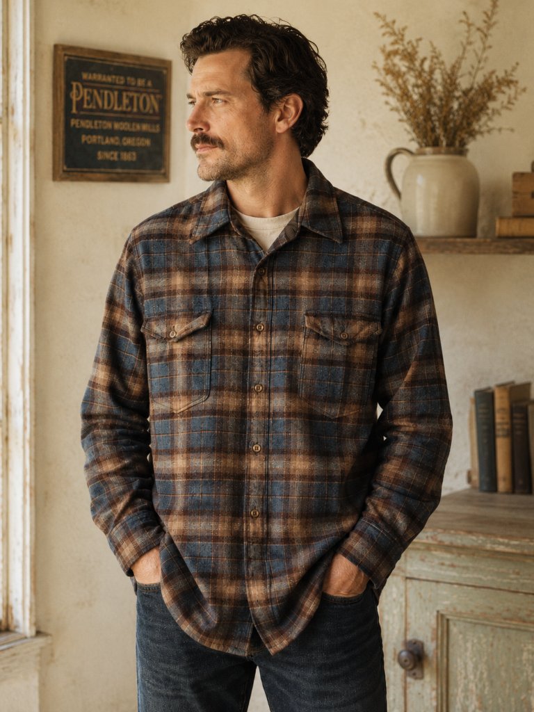 Vintage Pendleton Pure Virgin Wool Plaid Shirt Usa Made Size Large / 16
